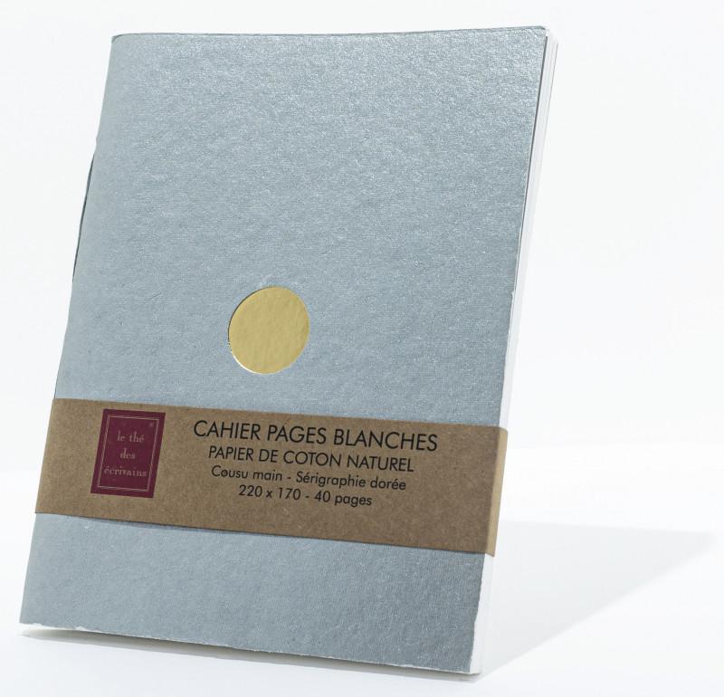 CAHIER PAGES BLANCHES ARGENT