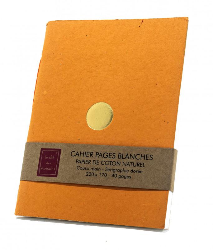 CAHIER PAGES BLANCHES ORANGE