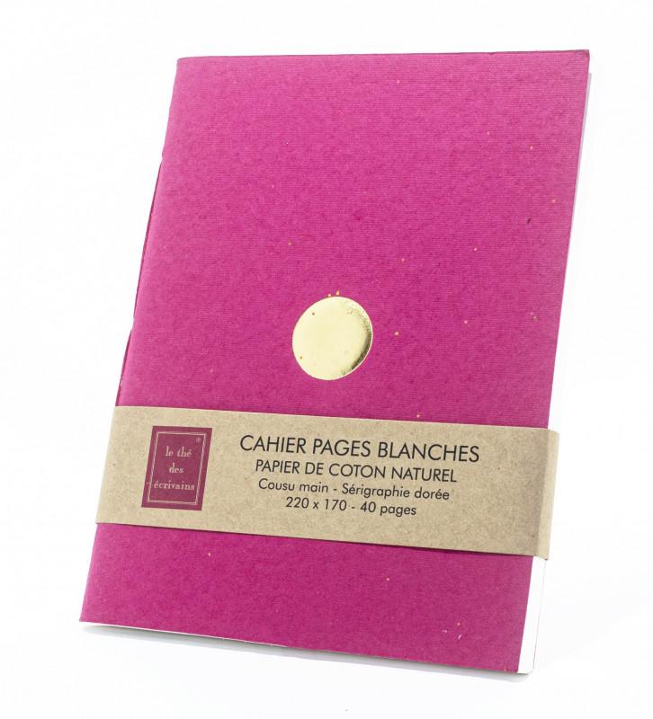 CAHIER PAGES BLANCHES FUSHIA